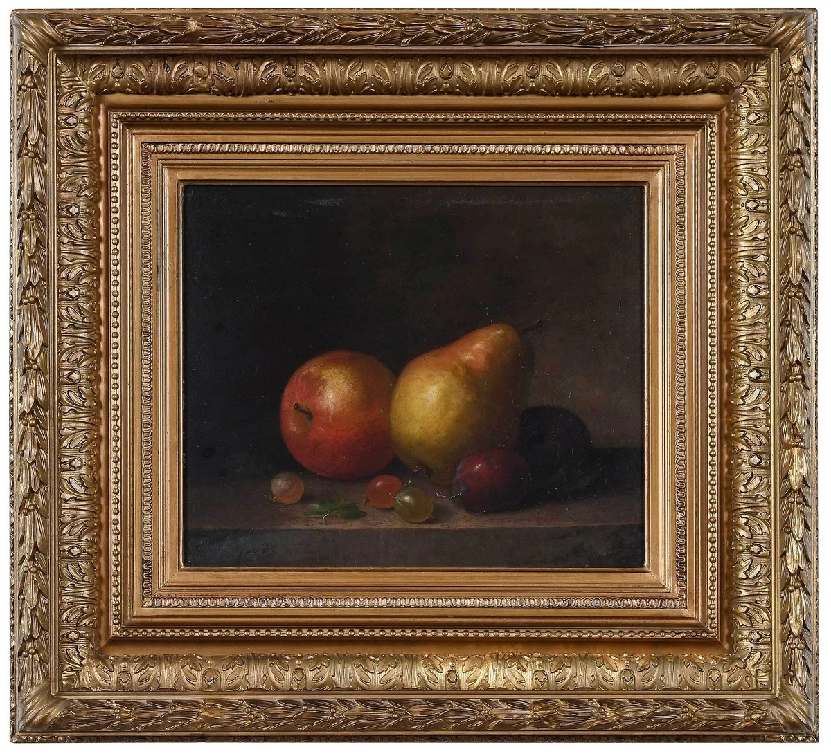 Paul LaCroix, Still Life with Autumn Fruit, 1866, oil on canvas