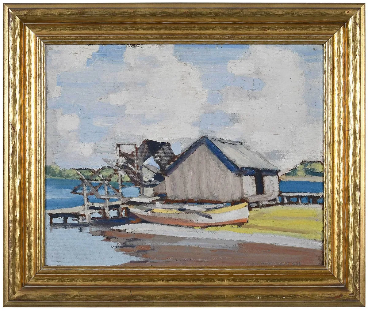 Kelly Fitzpatrick, Fish House at West Bay, Florida, 1937, oil on board