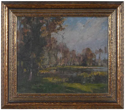 John Noble Barlow, Autumn, Burnham Beeches, oil on canvas