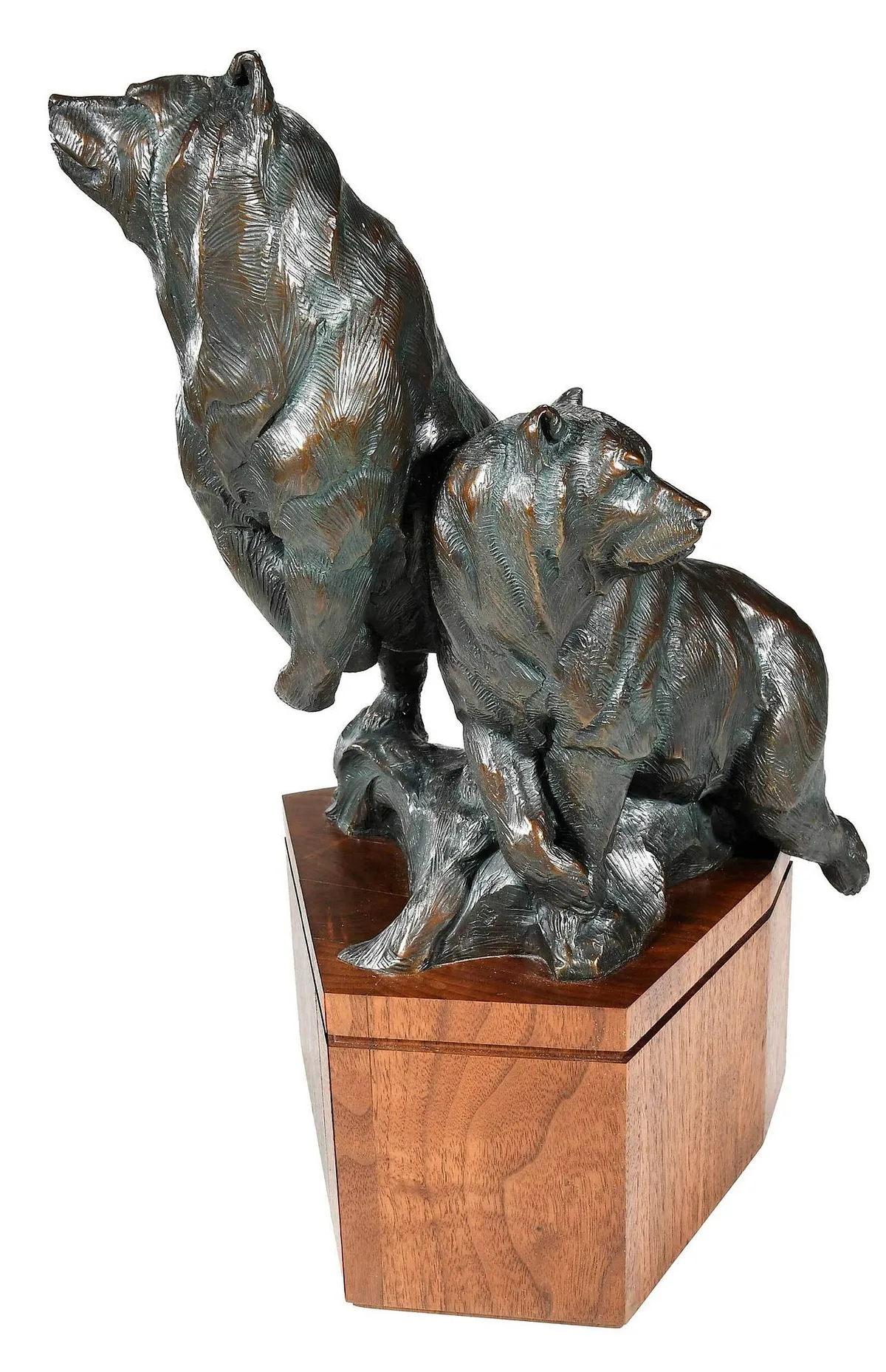 Mountain Comrades by Dan Ostermiller, 1988, patinated bronze, sold Sep 2022