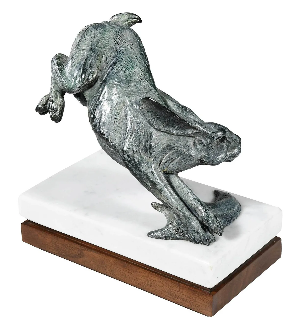 Jumping Jack by Dan Ostermiller, 1984, patinated bronze with wood and marble base, sold Sep 2022