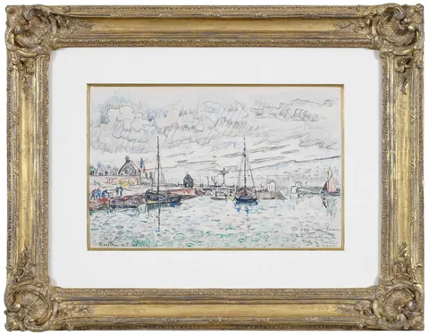 Paul Signac, Le Port … Barfleur, 1931, watercolor and soft pencil