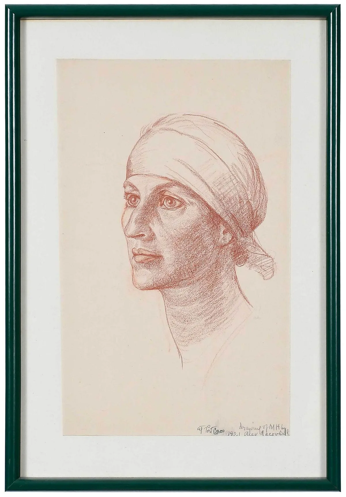 Alexandre Yakovlev, Portrait of Malvina, sanguine crayon on paper