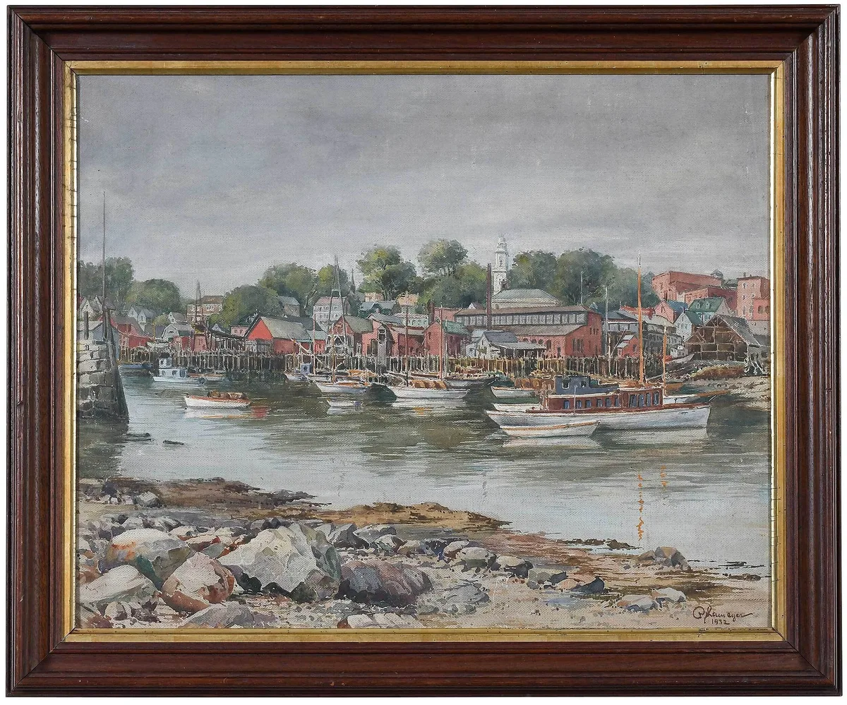 Gloucester Harbor in 1932, Untitled, oil on prepared canvas board