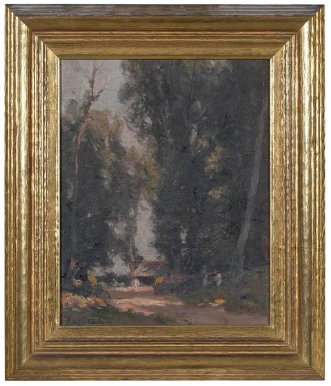 John Noble Barlow, Home in the Woods, oil on canvas