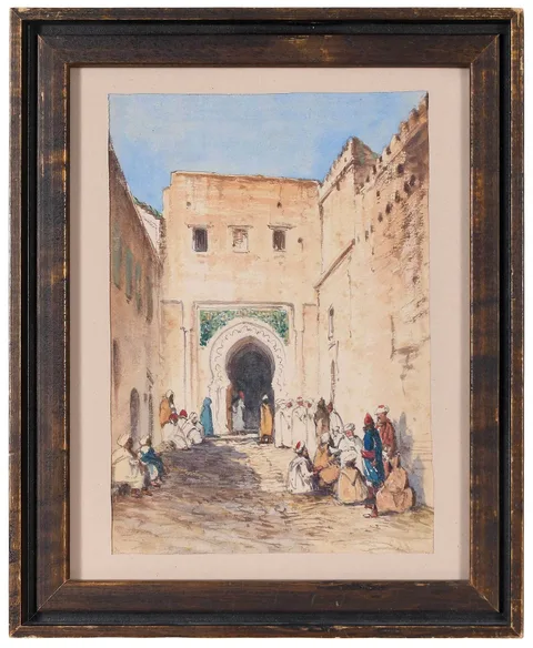 Arab Street Scene by Dorothy Weir Young, watercolor on paper, sold Sep 2022