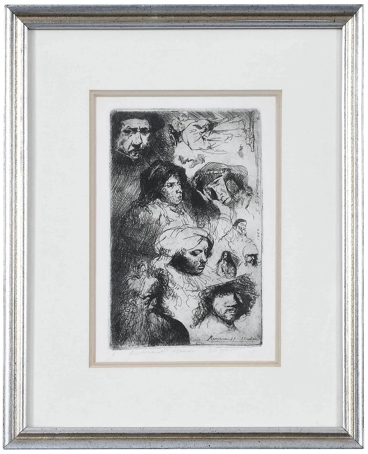 Stephen Scott Young, Rembrandt Studies, 1980, engraving
