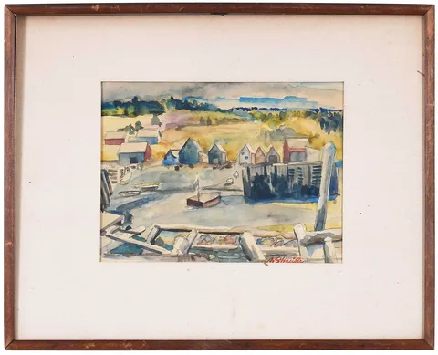 Parkers Cove by Arthur Schneider, 1932, watercolor on paper, offered Sep 2022