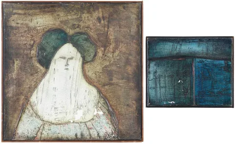 Nicolás García Uriburu, Two paintings: Extrajo (Extract), 1962, oil on canvas