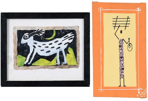 Pamela Smilow, Two paintings: Animal Series X, mixed media on paper