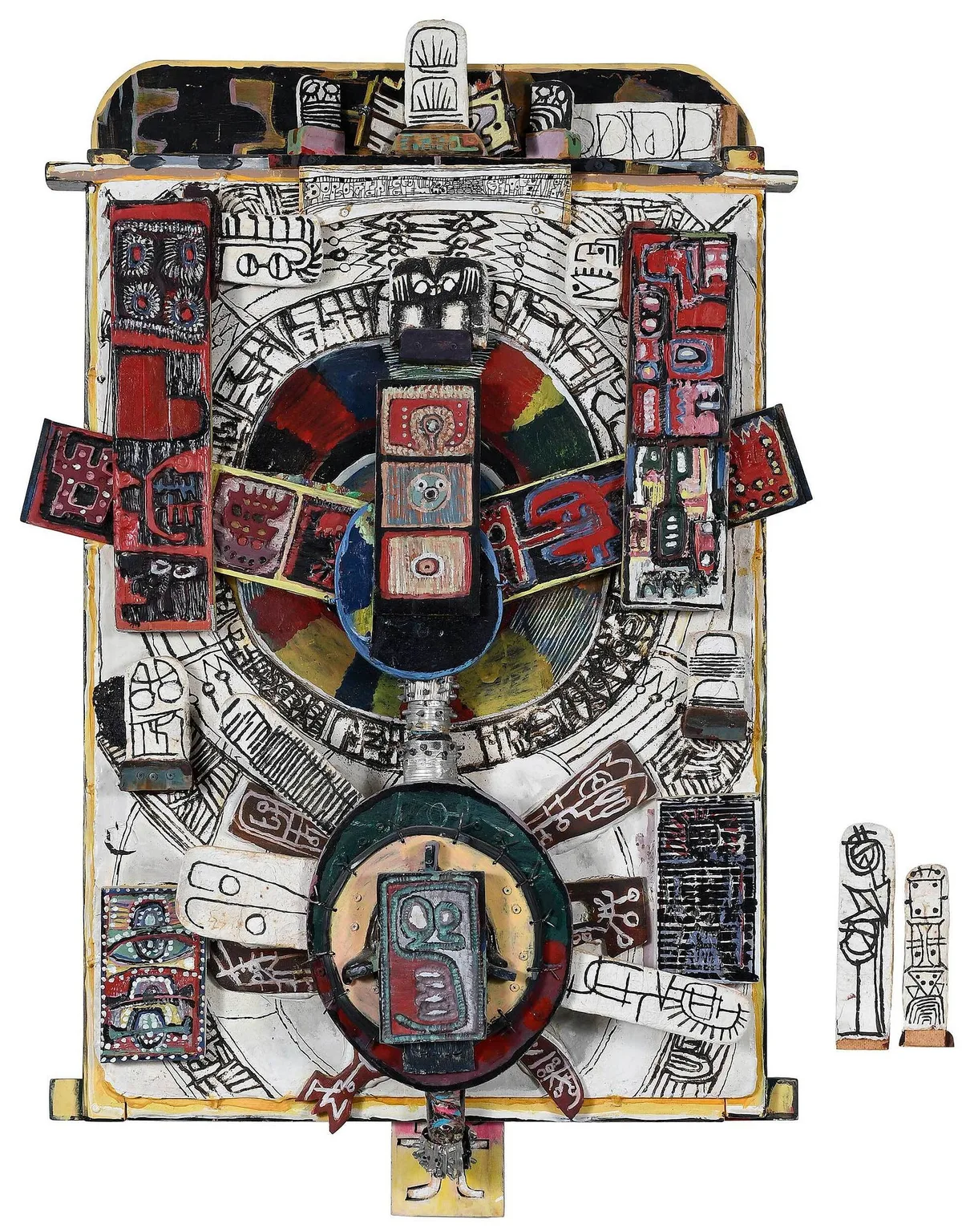 Untitled, three dimensional assemblage by Keith Goodhart, mixed media construction, offered Sep 2022