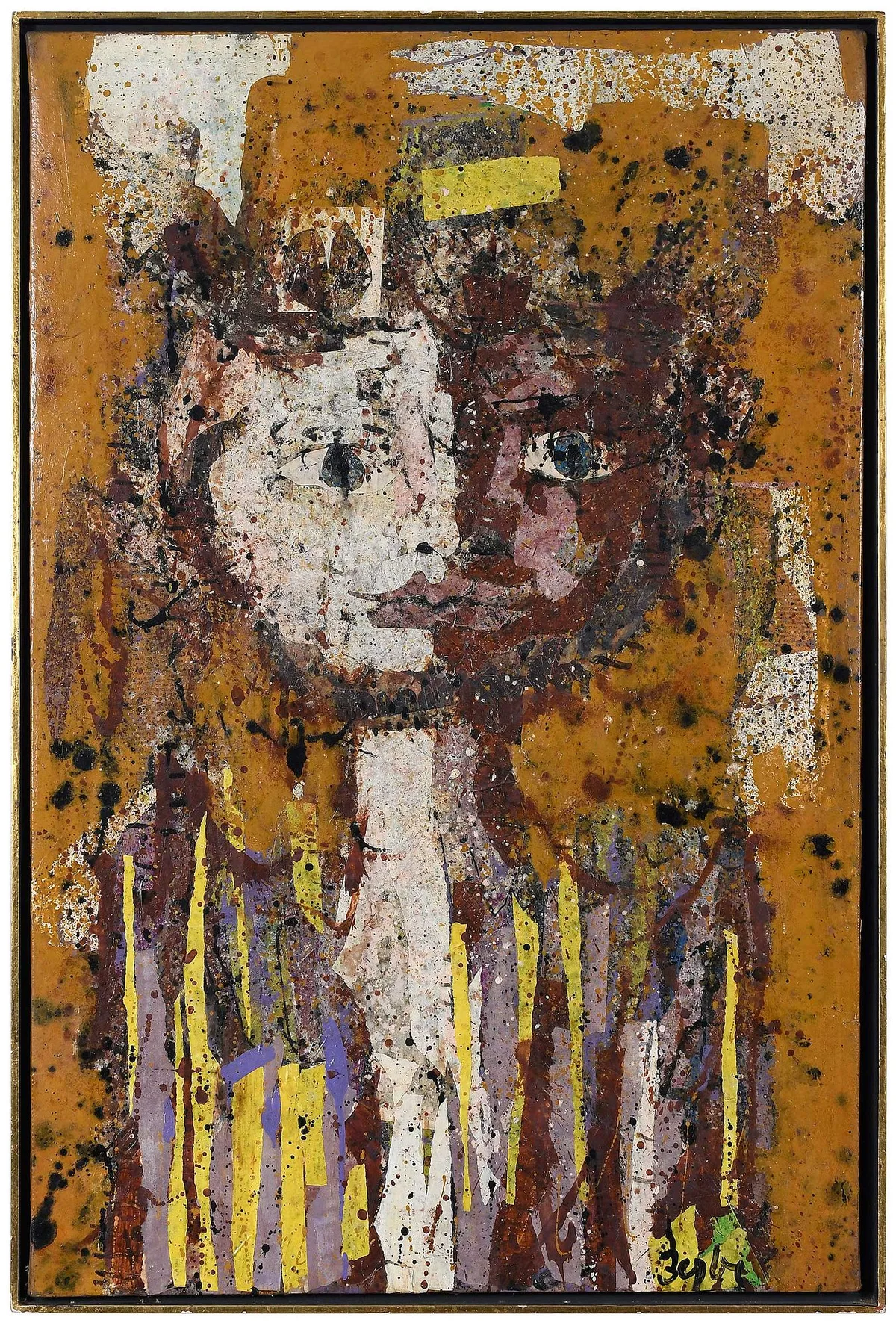 Karl Zerbe, Abstract Faces, oil on canvas