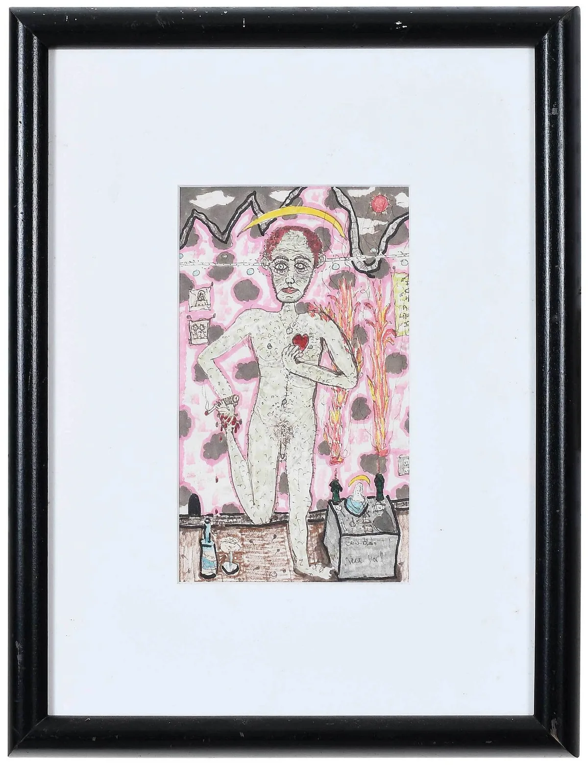 Jesse Lee Mitchell, Self Portrait, marker on paper