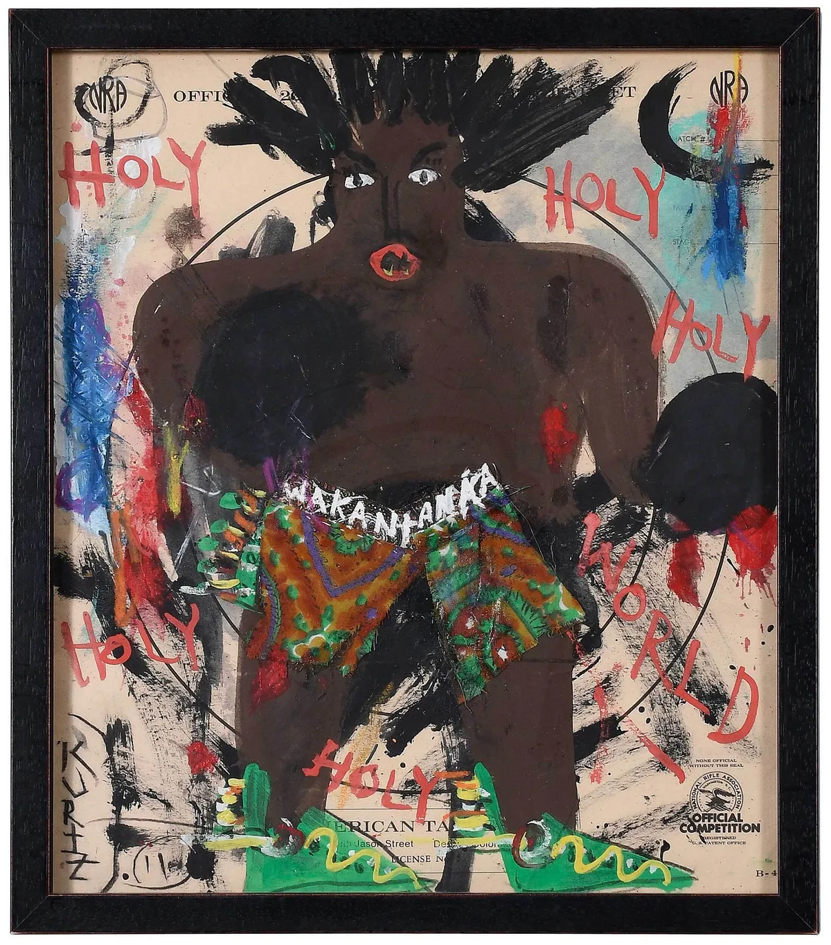 Richard Kurtz, Wakantanka, mixed media cloth and paint on paper