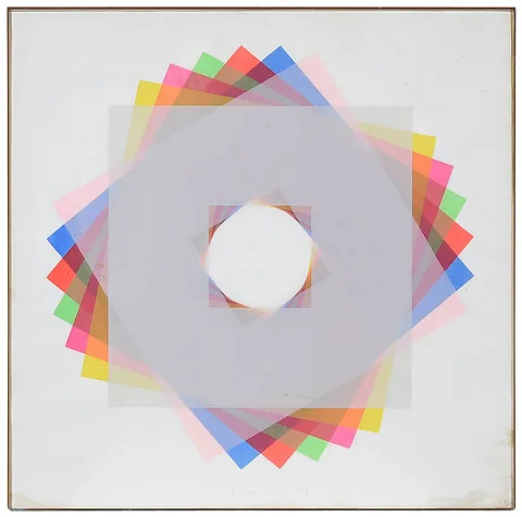 Ernest A. Dieringer, Overlapping squares, printed ink on paper