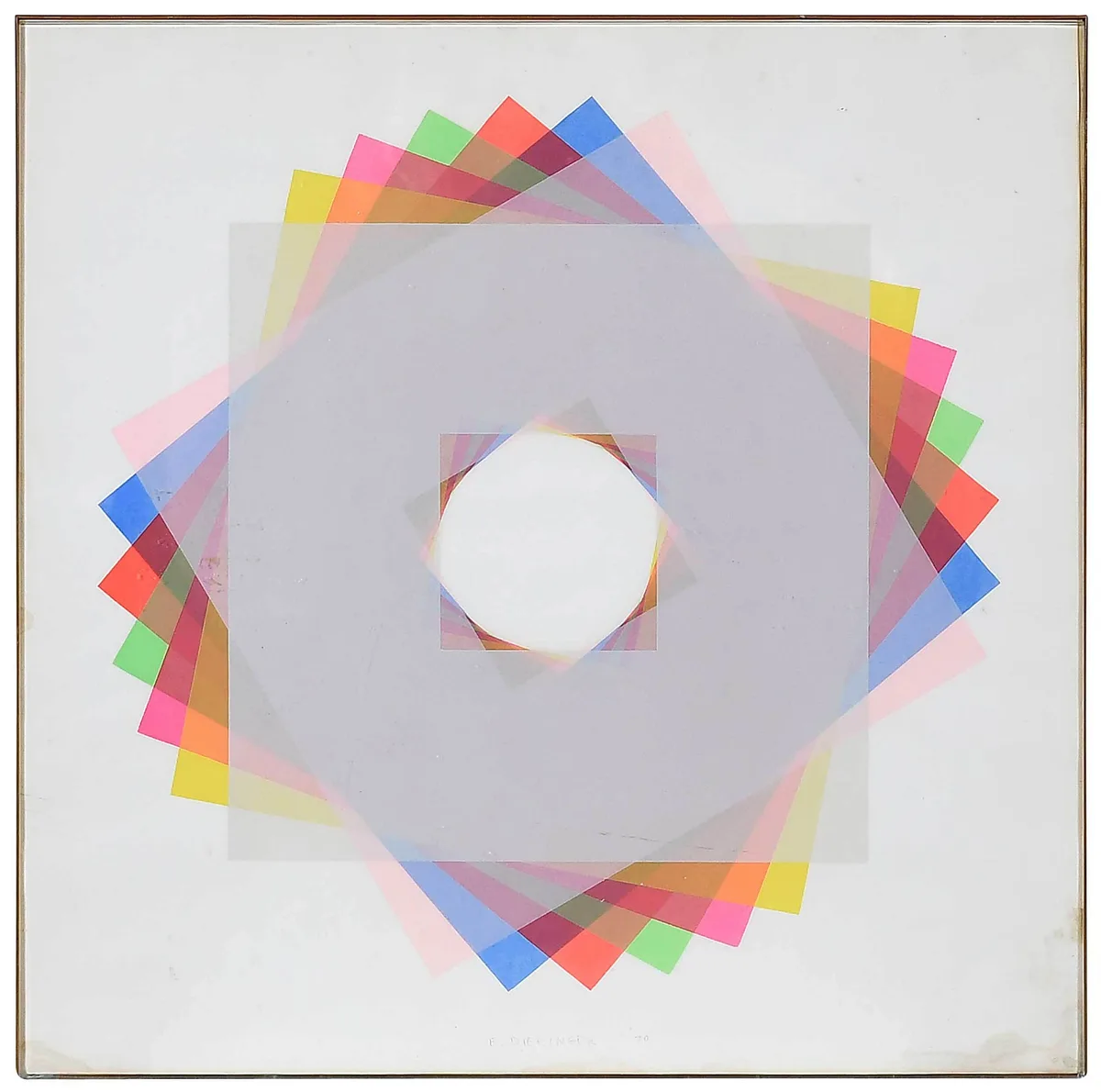Overlapping squares by Ernest A. Dieringer, printed ink on paper, offered Jul 2022