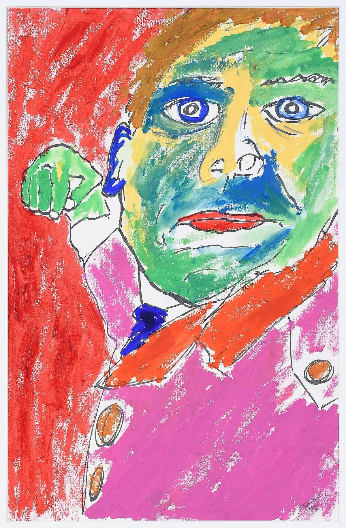Matt Sesow, Sucker Punch, 1994, ink and oil on paper