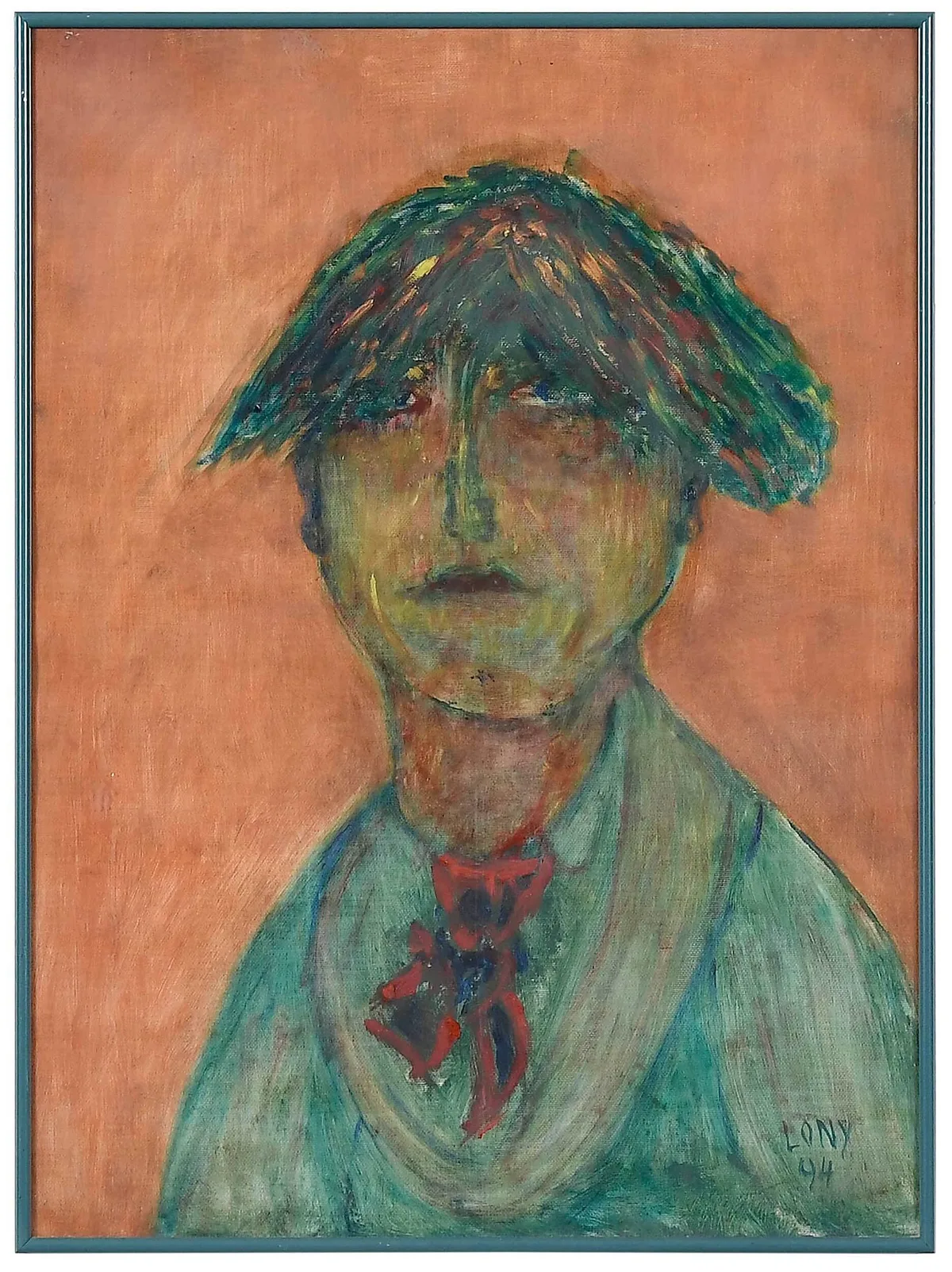 Gerd Lony, Young man, oil on canvas