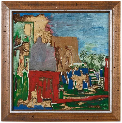 Gerd Lony, Two works: Untitled Landscape, 1995, oil on panel