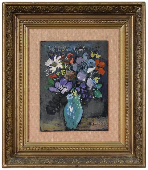 Henry Faulkner, Vase of Flowers, oil on Masonite