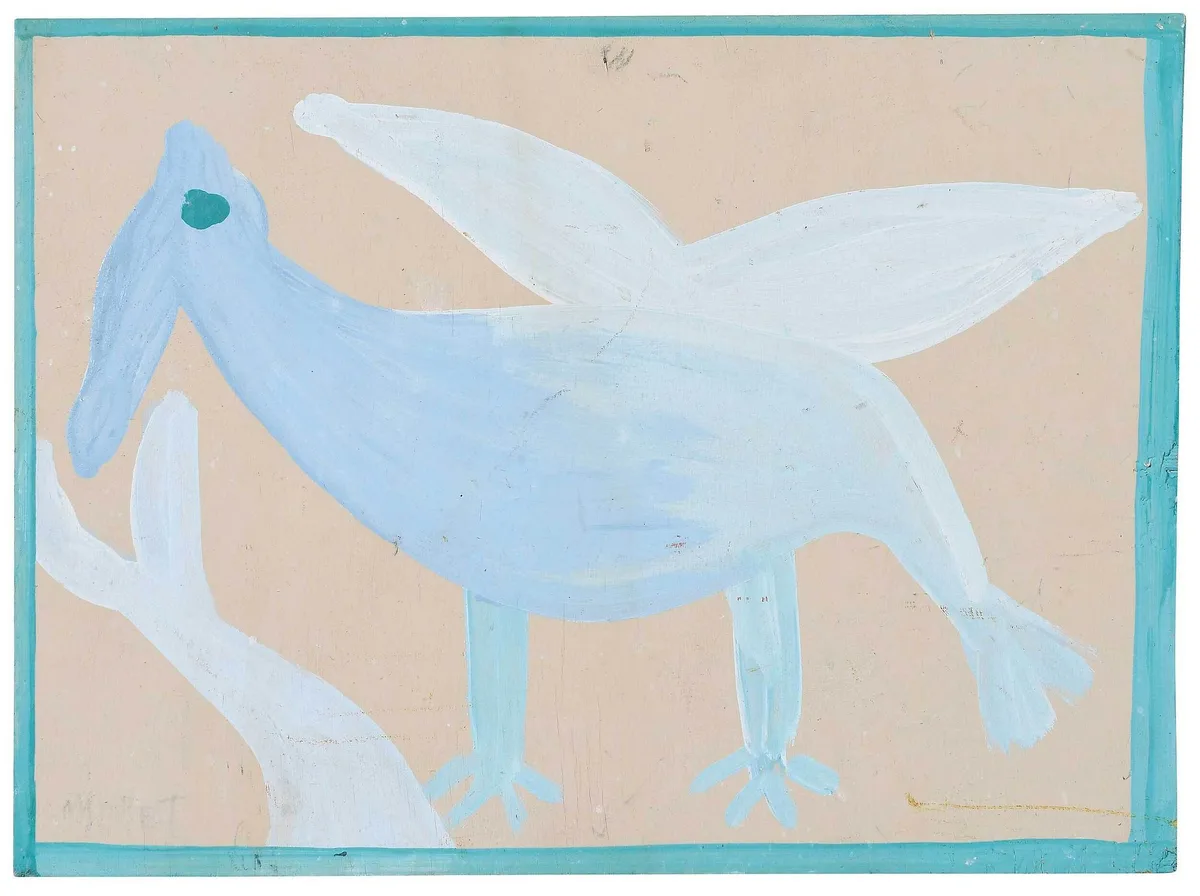 Eagle by Mose Tolliver, paint on board, sold Jul 2022