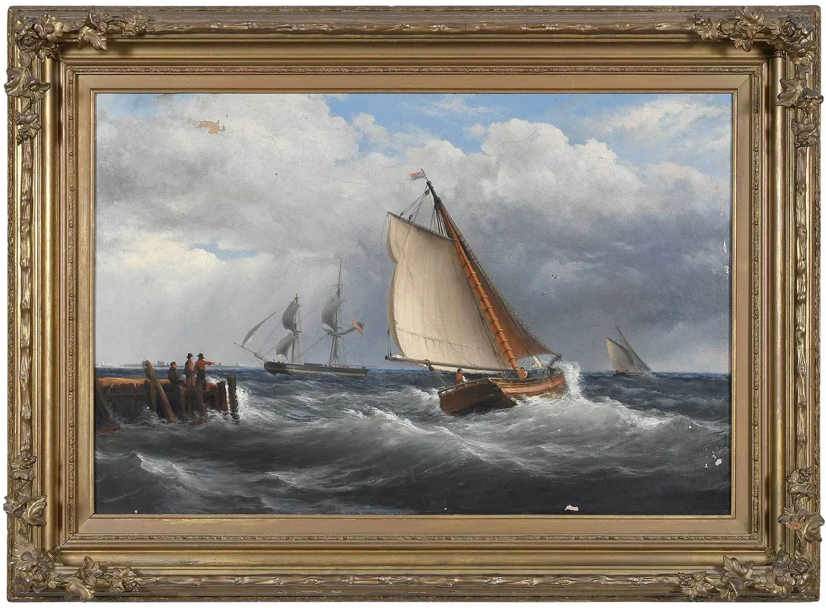 George Bonfield, American Ship off the Coast of Holland, 1885, oil on board