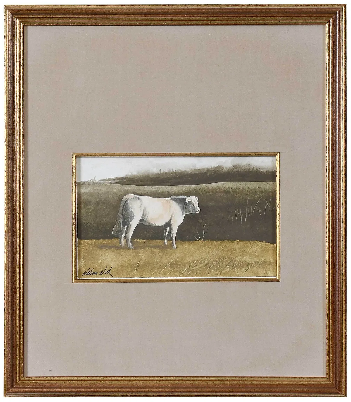 William Wolk, Afternoon Sun, watercolor on board
