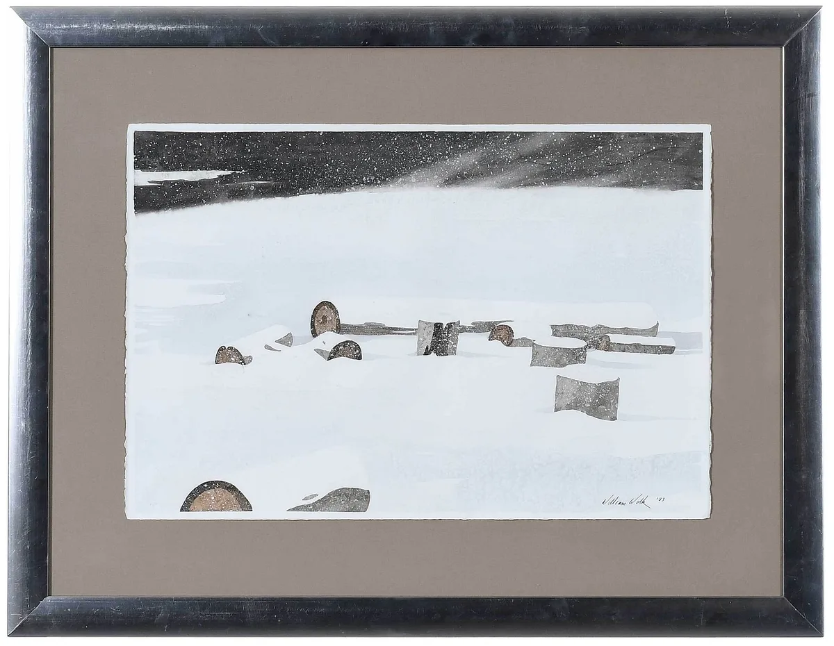 Snow Devil by William Wolk, watercolor on paper, sold Jul 2022