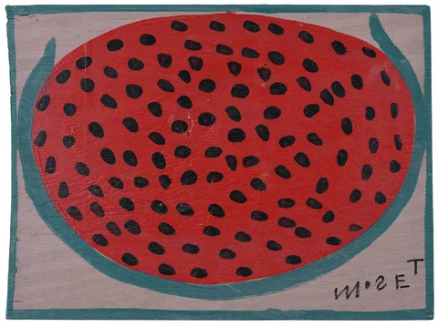 Mose Tolliver, Watermelon, paint on board