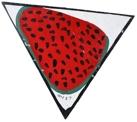 Mose Tolliver, Watermelon, paint on board