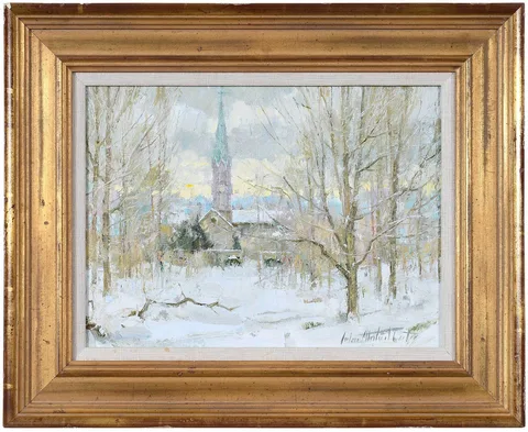 John Michael Carter, Winter Scene, oil on canvas