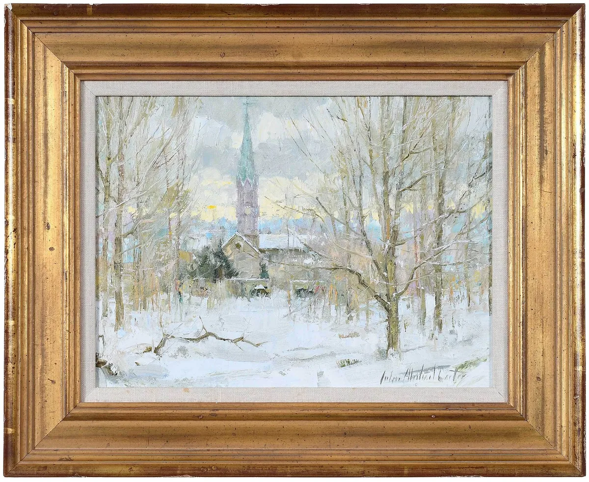 John Michael Carter, Winter Scene, oil on canvas