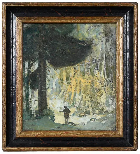 Charles Shepard Chapman, Hunting from the Pines, circa 1820, oil on Masonite
