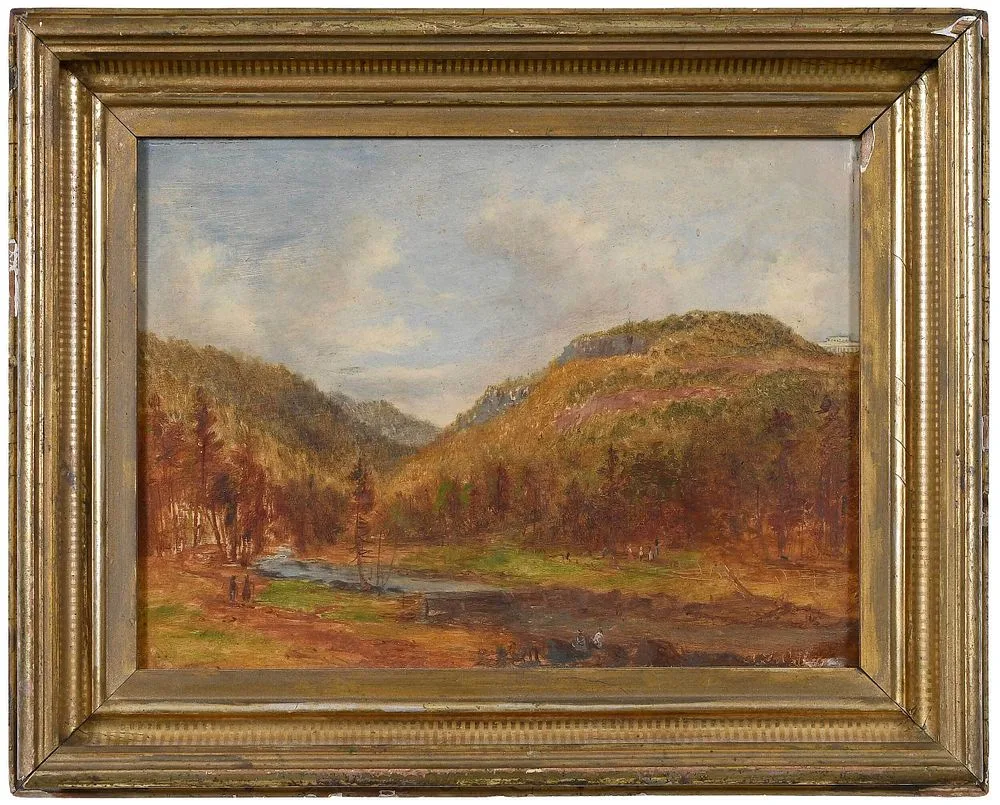 Catskill Mountain House, Sketch of the Catskill Mountain House, indistinctly signed lower right, oil on board