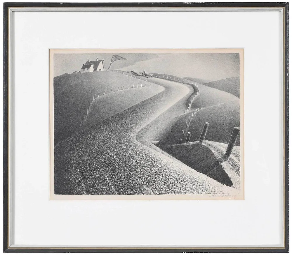 March by Grant Wood Lithograph, 1941, lithograph, sold May 2022