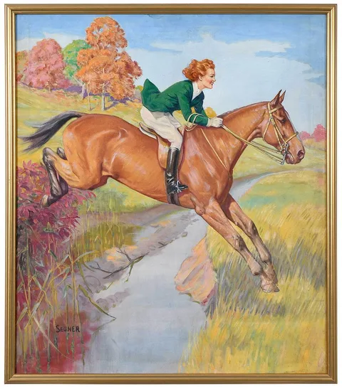 Ellen Barbara Segner, Jumping the Creek, oil on canvas