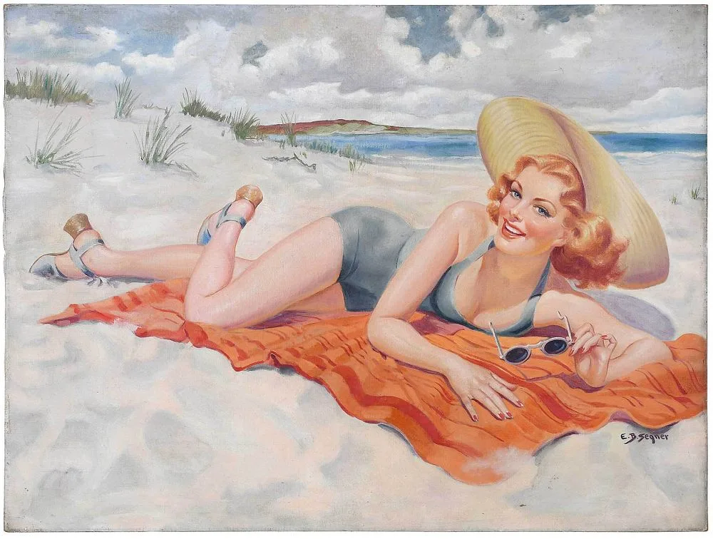 Ellen Barbara Segner, Lady on the Beach, oil on canvas