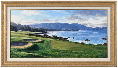 Larry Dyke, 8th Green, Pebble Beach, oil on canvas