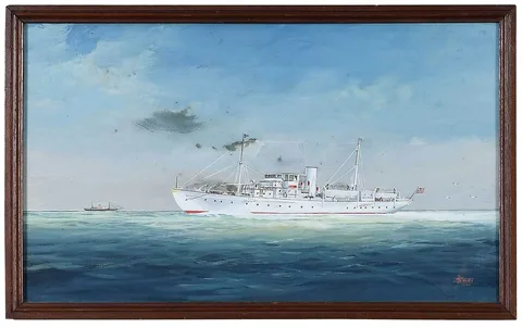 Joe Selby, The Yacht Paragon, Jacksonville, 1930, oil on board