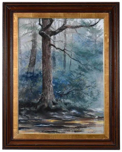 William McCullough, Untitled, Tree in the Forest, pastel on paper