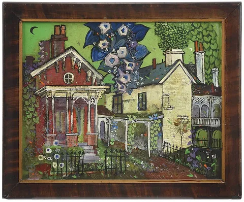 Henry Faulkner, Garden for Tennessee Williams, oil on Masonite