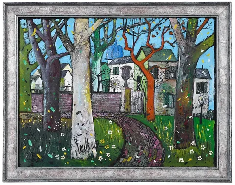 Henry Faulkner, Gratz Park, oil on board