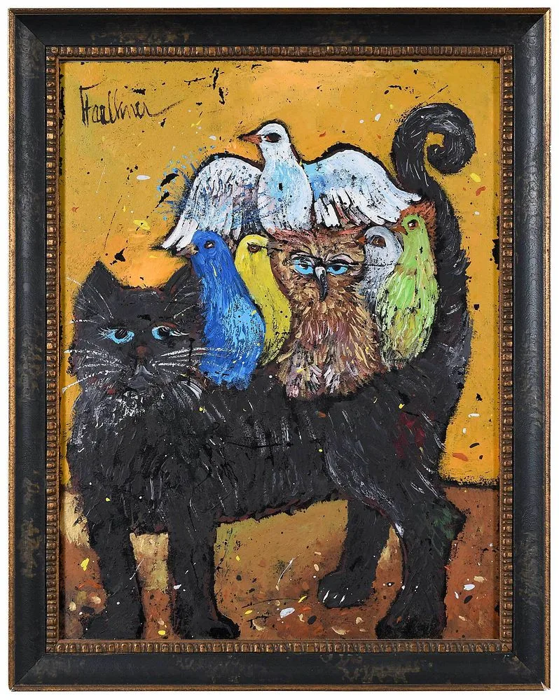 Henry Faulkner, Cat Carrier, oil on Masonite