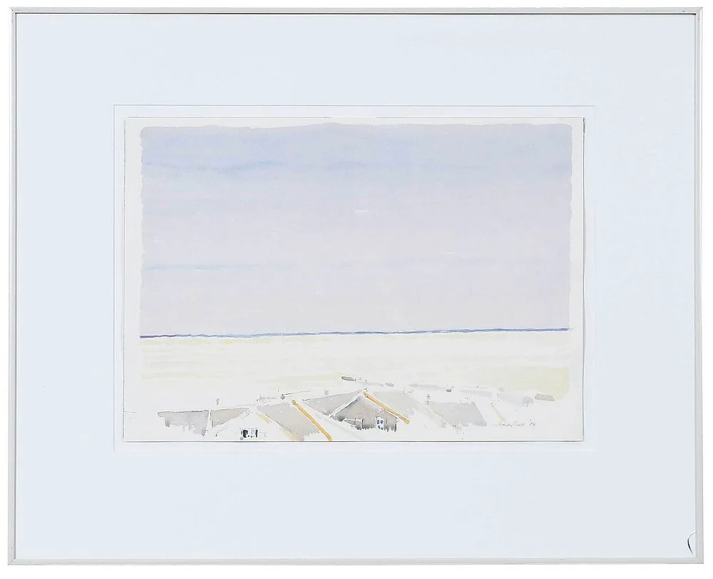 Horizon A by Lamar Dodd, 1988, watercolor and ink on paper, sold May 2022