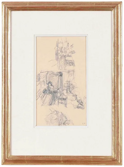 Édouard Vuillard, Feuille D'tudes, circa 1029, pencil on fine buff paper