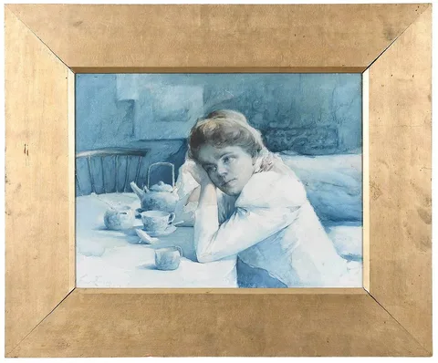 Emil Karl Zoir Watercolor, The Artist's Wife - Hildegaard Zoir, watercolor on paper