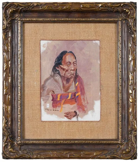 (Ace) Asa Lynn Powell, Portrait of a Native American, oil on paper