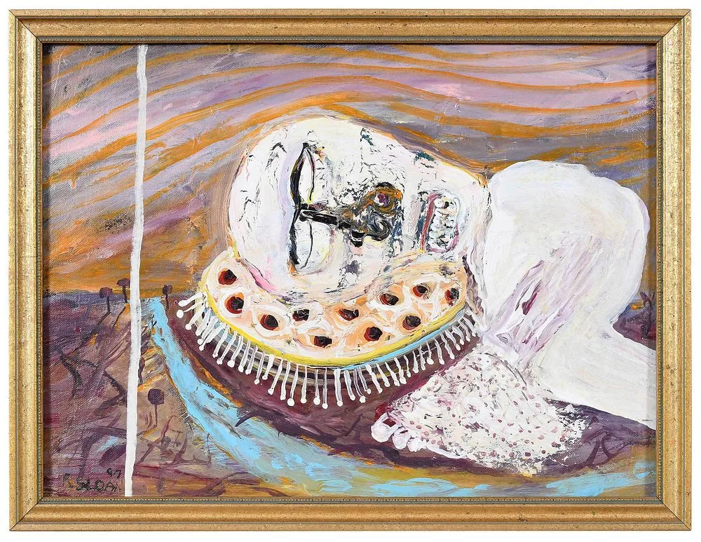 Shadow in the Window by Ronald Sloan, 1997, oil on canvas board, sold May 2022