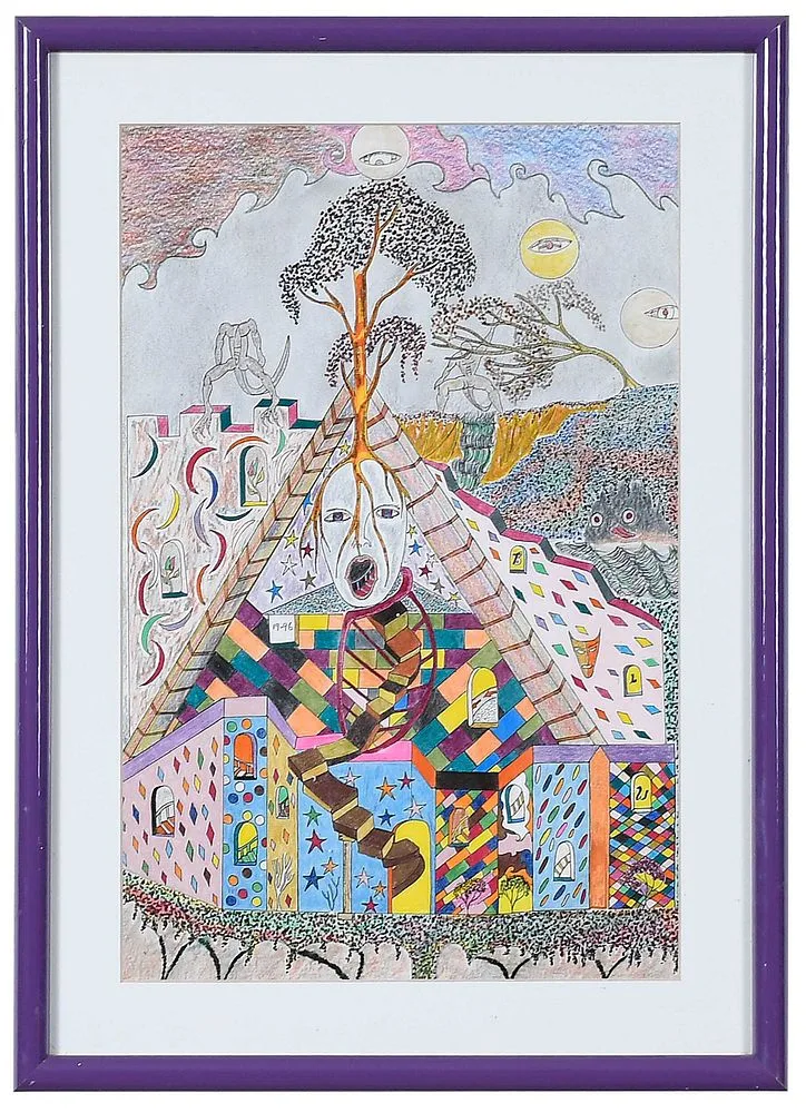 Untitled by Self Taught Abstract Drawing, crayon, offered May 2022