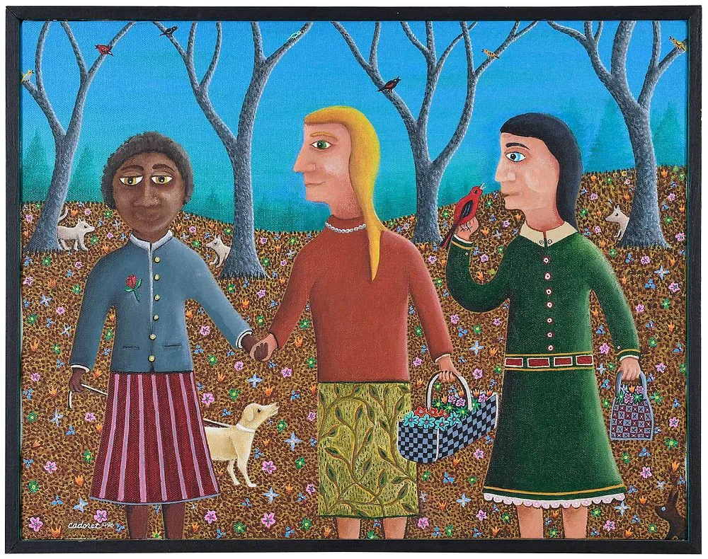 Don Cadoret, Three sisters, oil on canvas